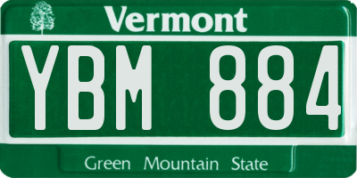 VT license plate YBM884