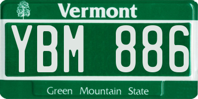 VT license plate YBM886