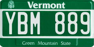 VT license plate YBM889