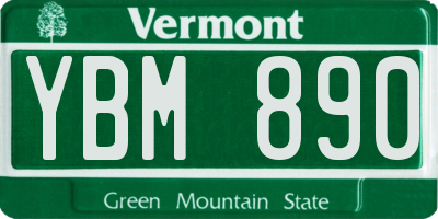 VT license plate YBM890