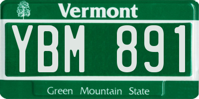 VT license plate YBM891