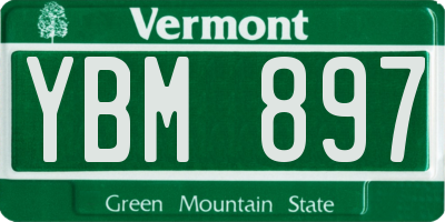 VT license plate YBM897