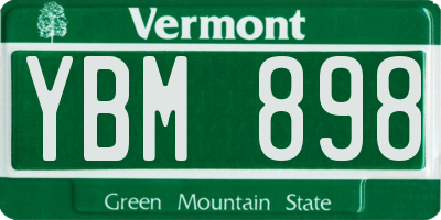 VT license plate YBM898