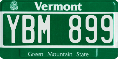 VT license plate YBM899