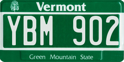 VT license plate YBM902