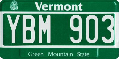 VT license plate YBM903