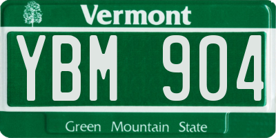 VT license plate YBM904