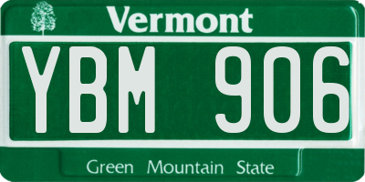VT license plate YBM906
