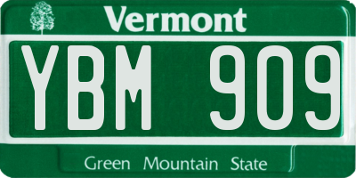 VT license plate YBM909