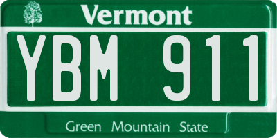 VT license plate YBM911