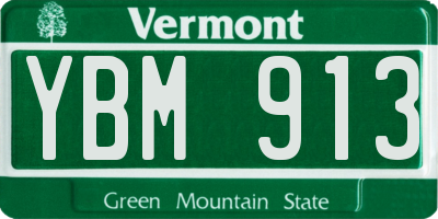 VT license plate YBM913