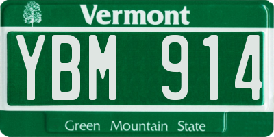 VT license plate YBM914