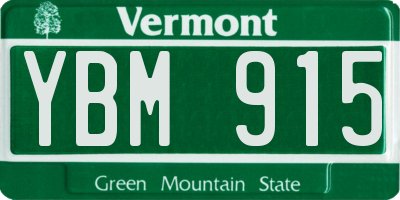 VT license plate YBM915