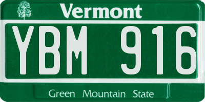 VT license plate YBM916