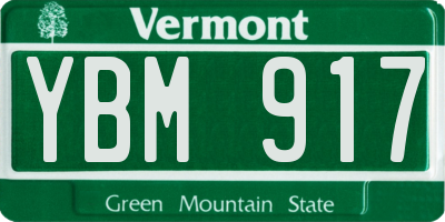 VT license plate YBM917