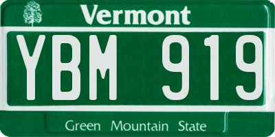 VT license plate YBM919