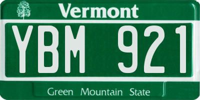 VT license plate YBM921