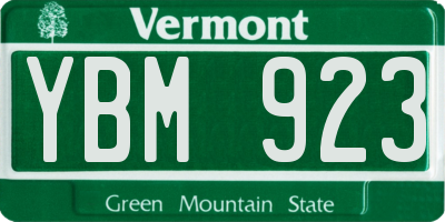 VT license plate YBM923