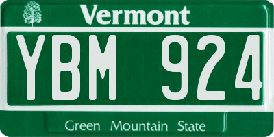 VT license plate YBM924