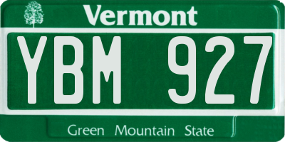 VT license plate YBM927