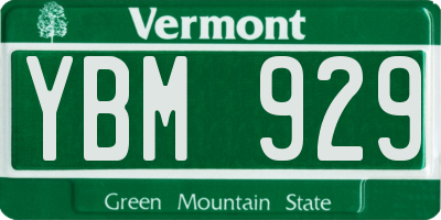 VT license plate YBM929