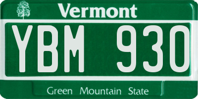 VT license plate YBM930