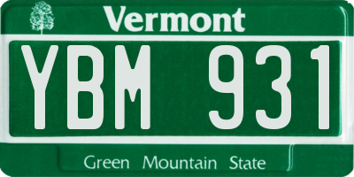 VT license plate YBM931