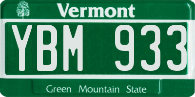 VT license plate YBM933