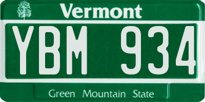 VT license plate YBM934