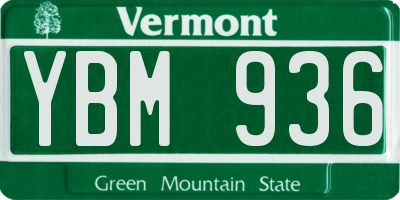 VT license plate YBM936