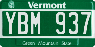 VT license plate YBM937