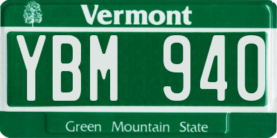 VT license plate YBM940