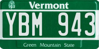 VT license plate YBM943