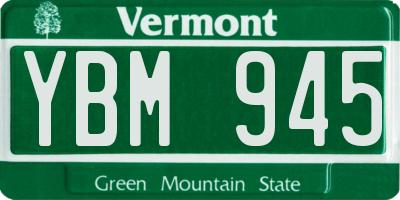 VT license plate YBM945