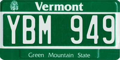 VT license plate YBM949