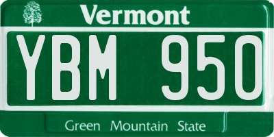 VT license plate YBM950