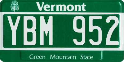 VT license plate YBM952