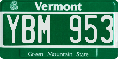 VT license plate YBM953