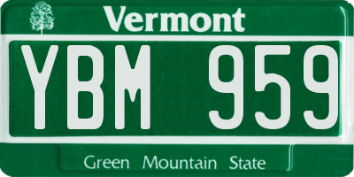 VT license plate YBM959
