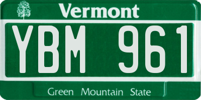 VT license plate YBM961