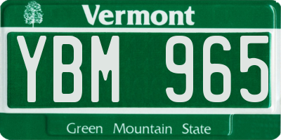 VT license plate YBM965