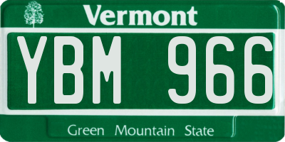 VT license plate YBM966