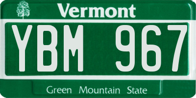 VT license plate YBM967