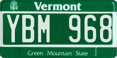 VT license plate YBM968