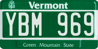VT license plate YBM969