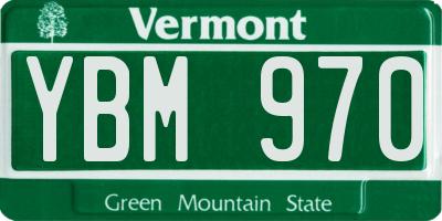 VT license plate YBM970