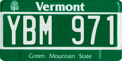VT license plate YBM971
