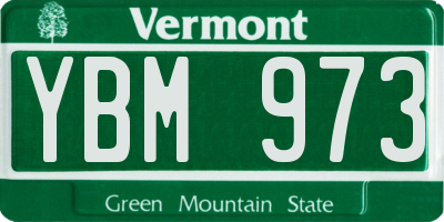 VT license plate YBM973