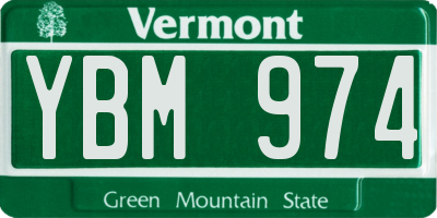 VT license plate YBM974