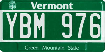 VT license plate YBM976